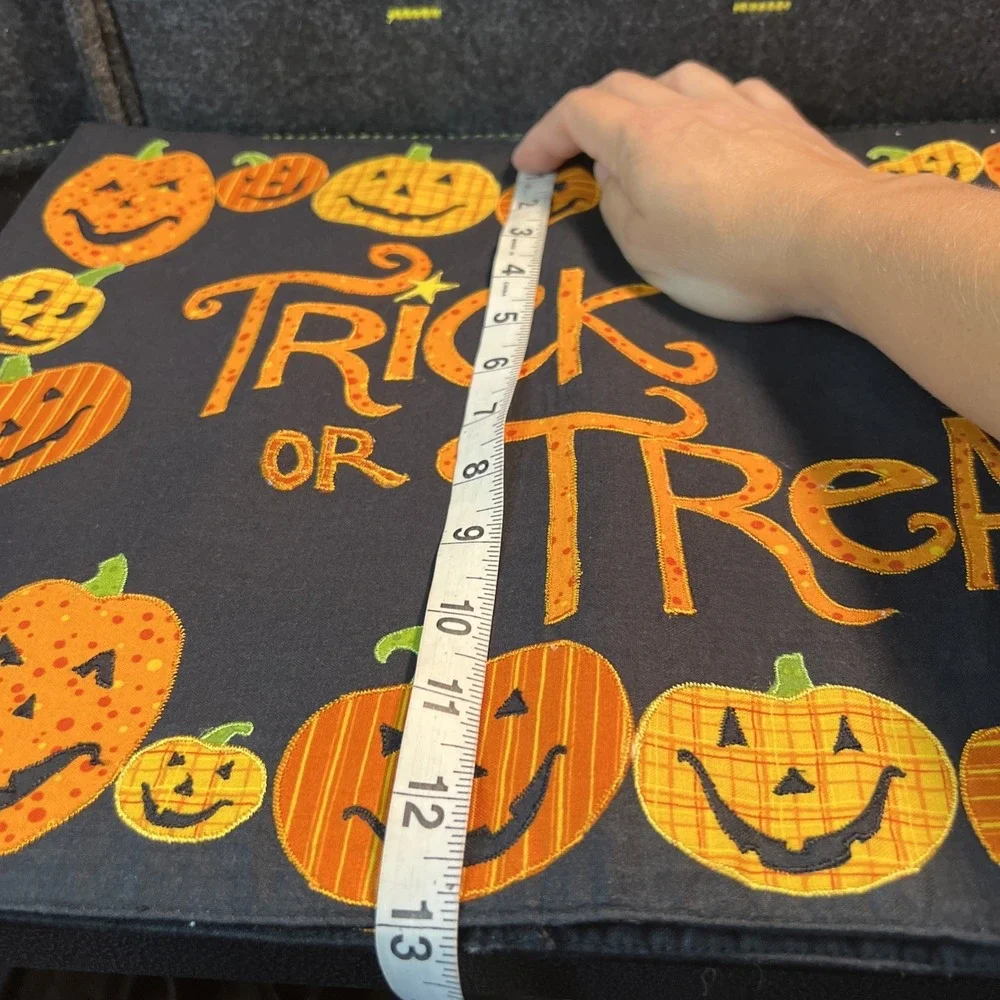 4 Vintage 1990/2000's Halloween Trick Or Treat Placemats Jack O Lantern Pumpkins